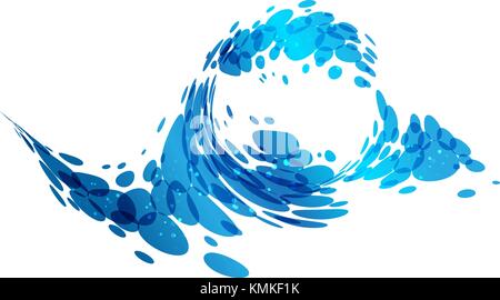 Abstraktes Element Design, aqua Hintergrund, Spritzwasser, runden Rahmen, Vector Illustration Stock Vektor