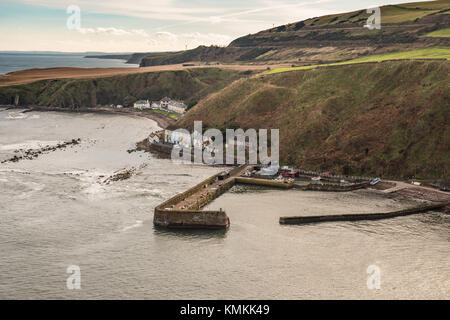 Burnmouth, in der Nähe von Eyemouth an der Ostküste von Schottland. Die erste Fischerdorf in Schottland. UK. Stockfoto