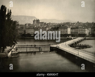 Blick auf Genf, Schweiz, 1890 Stockfoto