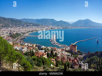 Der Rote Turm (Kizil Kule), Sehenswürdigkeiten von Alanya, Türkische Riviera, Türkei Stockfoto