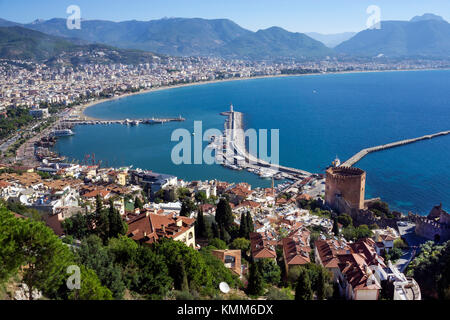 Der Rote Turm (Kizil Kule), Sehenswürdigkeiten von Alanya, Türkische Riviera, Türkei Stockfoto