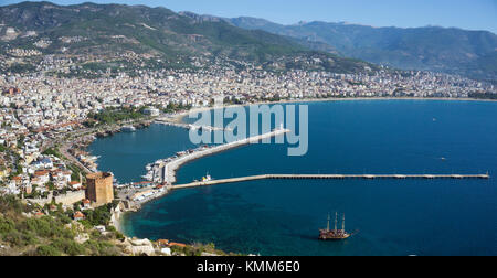 Der Rote Turm (Kizil Kule), Sehenswürdigkeiten von Alanya, Türkische Riviera, Türkei Stockfoto