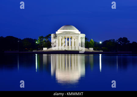 Thomas Jefferson Memorial bei Nacht in Washington DC, USA Stockfoto