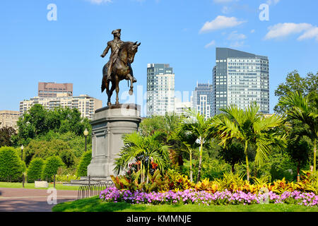 George Washington Statue in Boston Public Garden Stockfoto