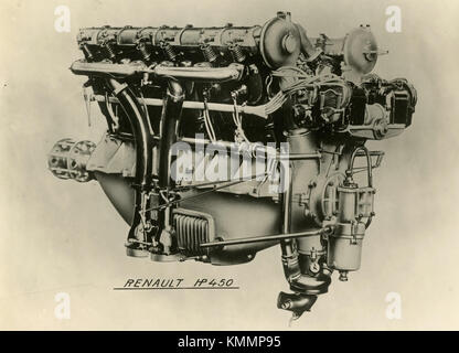 Aircraft Engine Renault HP 450, Frankreich 1920 Stockfoto