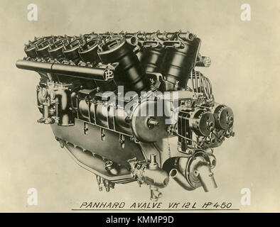 Aircraft Engine Renault Avalve VK 12 L HP 450, Frankreich 1920 Stockfoto