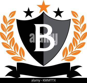 Emblem star ribbon Schild erste b Stock Vektor