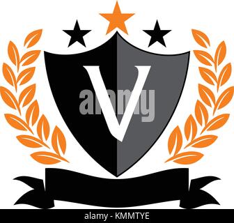Emblem star ribbon Schild ursprünglichen v Stock Vektor
