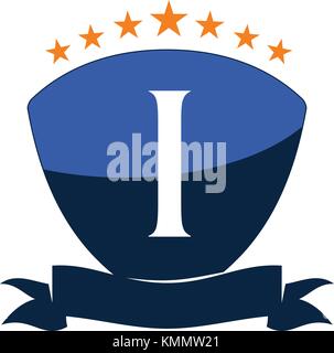 Emblem star ribbon Schild Grundeinstellung von i Stock Vektor