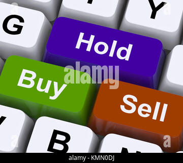 Kaufen und verkaufen Sie Tasten, die Marktstrategie Stockfoto