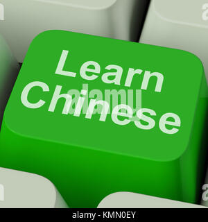 Chinesische Schlüssel zeigen Studieren Mandarin online lernen Stockfoto