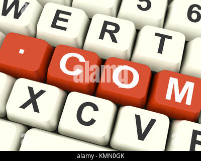 Com-Taste Übersicht domain name oder auf der Website Stockfoto