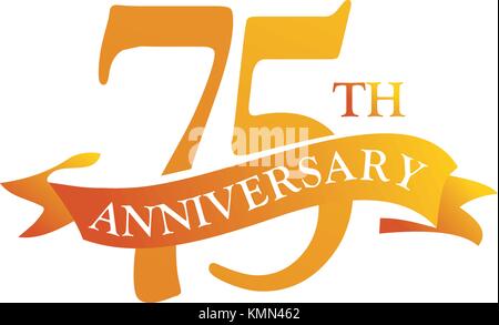 75 Jahr Jubiläum der Multifunktionsleiste Stock Vektor