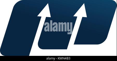 Buchstabe m moderne Pfeil nach oben Stock Vektor