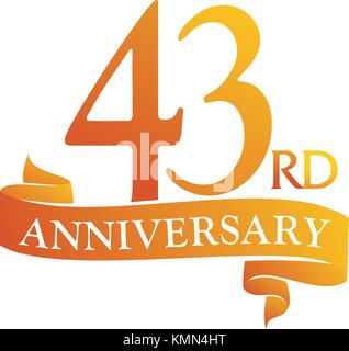 43 Jahr Jubiläum der Multifunktionsleiste Stock Vektor