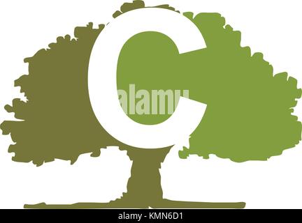 Eiche Buchstaben c. Stock Vektor