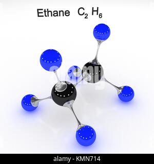 Molekül, 3 Abbildung d, Ethan Stockfoto