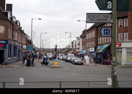 Burnt Oak Broadway, Edgeware Road, London, Vereinigtes Königreich Stockfoto