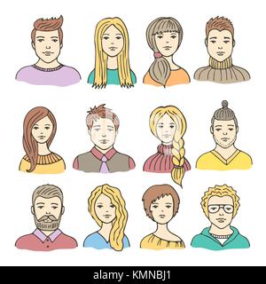 Vektor einrichten von farbigen männlichen und weiblichen Symbole Stock Vektor