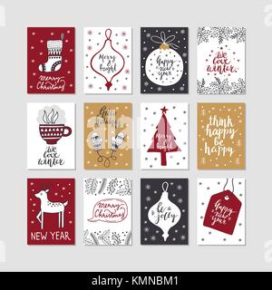 Satz von Weihnachten Poster Stock Vektor