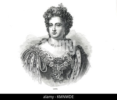 Queen Anne von Großbritannien (1665-1714), regierte England Schottland und Irland 1702-1707, regierte Großbritannien 1707-1714 Stockfoto