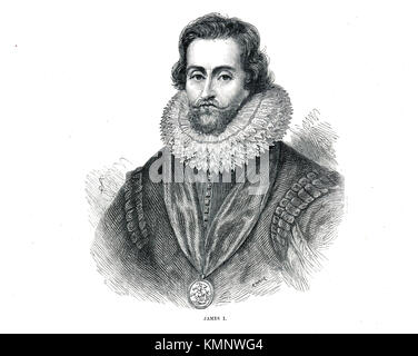 König James I von England, König James VI. von Schottland, regierte England Schottland 1603-1625, regierte 1567-1625 Stockfoto