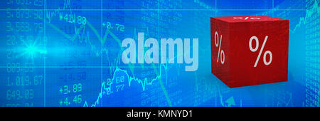 Vektor Symbol der Prozentsatz Symbol gegen Aktien und Anteile Stockfoto