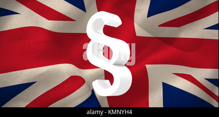 Vektor Icon von Abschnitt Symbol gegen digital erzeugten Großbritannien Nationalflagge Stockfoto