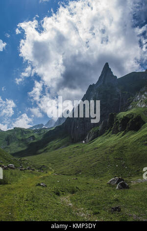 Großartige Aussicht in der Swissalps Stockfoto