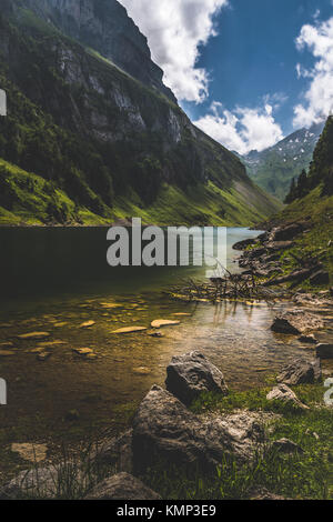 Großartige Aussicht in der Swissalps Stockfoto