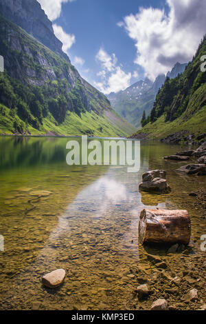 Großartige Aussicht in der Swissalps Stockfoto