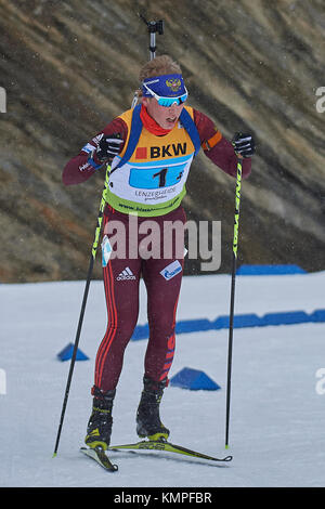 Lenzerheide, Schweiz. Dezember 2017. POVARNITSYN Alexander (RUS) während des IBU Biathlon Cup Mixed Relay in Lenzerheide. Quelle: Cronos/Alamy Live News Stockfoto