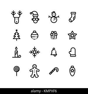 Weihnachten Icons Set einfache Flat Style Vector Illustration. Stock Vektor