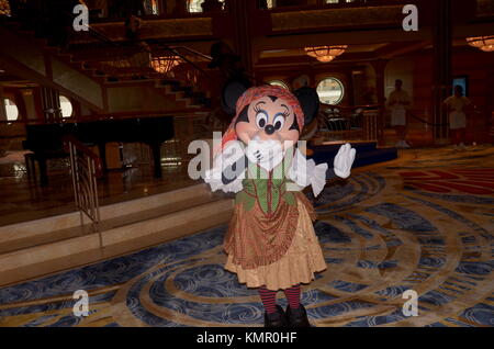 Minnie Mouse Charakter auf der Disney Dream Kreuzfahrtschiff Stockfoto