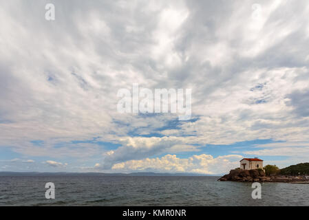 "Kleine schöne Kapelle in Skala Skaminia, Lesbos, míthymna, Griechenland Stockfoto