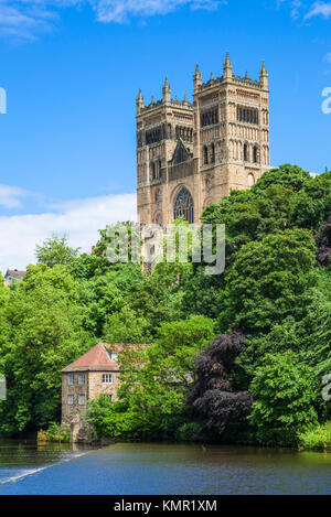 Durham Cathedral Außenfassade über dem Fluss Wear Durham UK Durham County Durham England UK GB europa Stockfoto