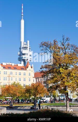 Žižkovský televizní vysílač, Žižkov, Praha, Česká republika/Zizkov Fernsehturm, Stadtteil Zizkov, Prag, Tschechische Republik Stockfoto