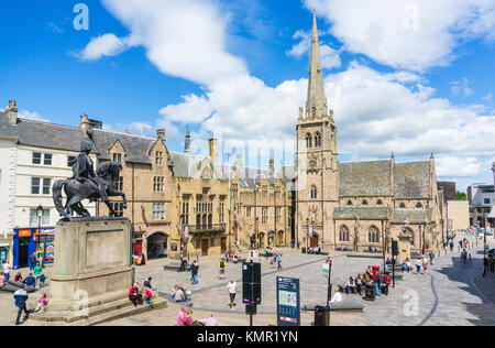 England England Durham Durham Marktplatz Stadt Durham County Durham Northumberland, England Großbritannien gb eu Europa Stockfoto