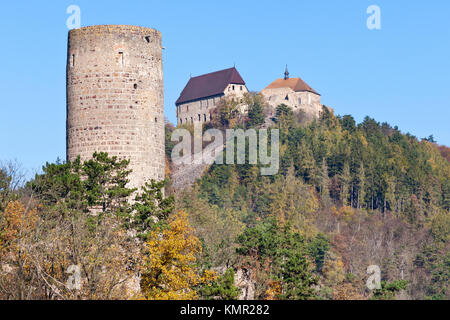 Kralovske gotické hrady Žebrák ein Točník, Středočeský kraj, Česká republika/royal gotischen Burgen Zebrak und Tocnik, Mittelböhmische Region, Tschechische Re Stockfoto