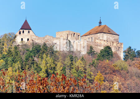 Kralovske gotické hrady Žebrák ein Točník, Středočeský kraj, Česká republika/royal gotischen Burgen Zebrak und Tocnik, Mittelböhmische Region, Tschechische Re Stockfoto