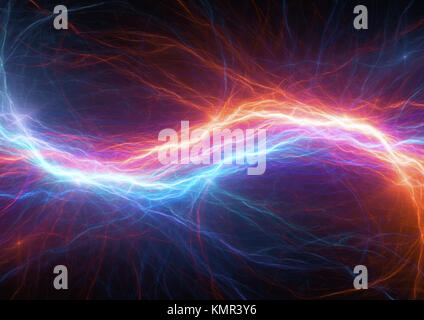 Feuer und Eis plasma Blitz. Elektrische Energie Hintergrund Stockfoto