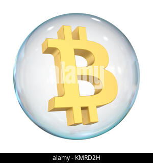 Bitcoin Bubble isoliert Stockfoto