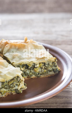 Spanakopita - Griechische Spinatkuchen Stockfoto