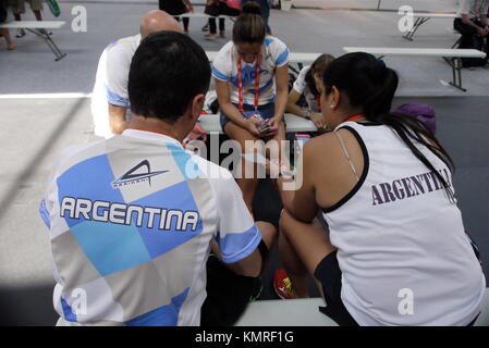 Sportler kommen bei World Masters Veteranen Leichtathletik WM in Lyon, Frankreich Stockfoto