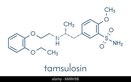 Tamsulosin benigne Prostatahyperplasie (BPH) Droge Molekül. Skelettmuskulatur Formel. Stock Vektor