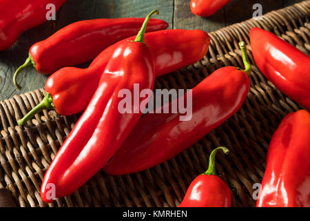 Raw Organic Süßen roten alten Paprika in einem Bündel Stockfoto