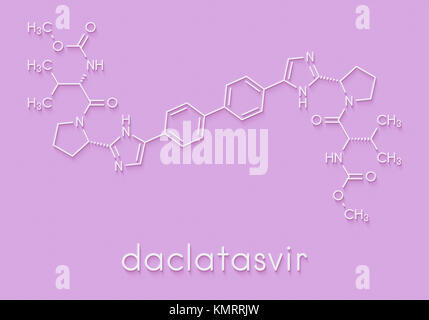 Daclatasvir experimentelle (2013) Hepatitis-C-Virus Droge Molekül. Skelettmuskulatur Formel. Stockfoto