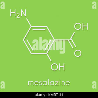 Mesalamine, mesalazin (5-Aminosalicylsäure, 5-ASA) entzündliche Darmkrankheit Droge Molekül. Verwendet zur Behandlung von Colitis ulcerosa und Morbus Crohn. Stockfoto