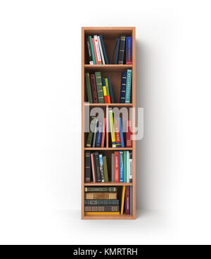 Buchstabe I. Alphabet in Form von Regalen mit Büchern isoliert auf Weiss. 3D-Darstellung Stockfoto