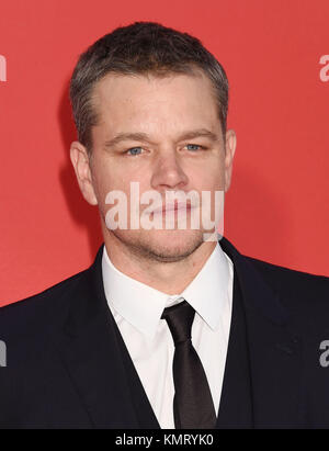 Matt DAMON, US-Filmschauspieler, kommt am 22. Oktober 2017 in Westwood, Kalifornien, zur Premiere Von Paramount Pictures "Suburbicon" im Regency Village Theatre. Foto: Jeffrey Mayer Stockfoto